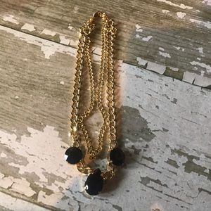 Glam adjustable layered necklace in gold